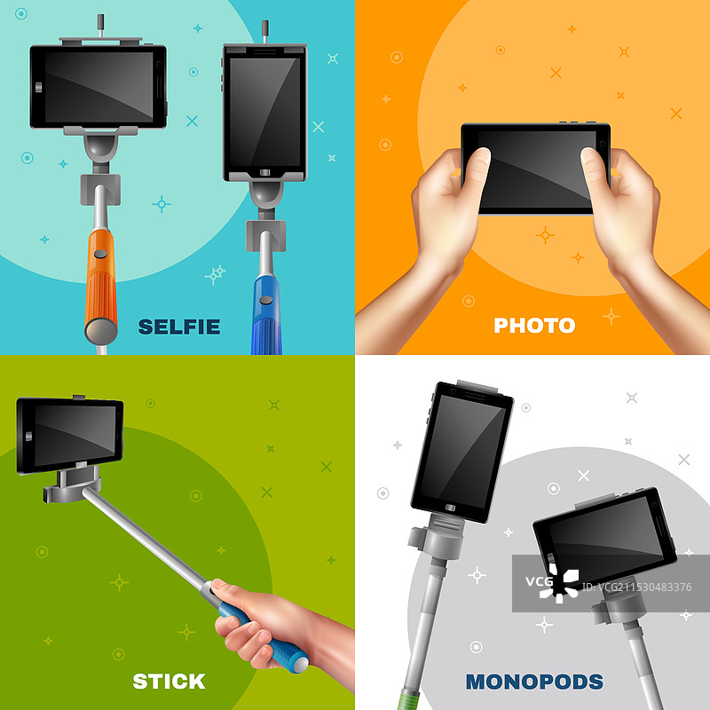 单脚架自拍设计概念图片素材