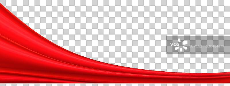 618狂欢大促电商促销标签元素 红色缎带元素 随风流动的布料3D渲染图片素材