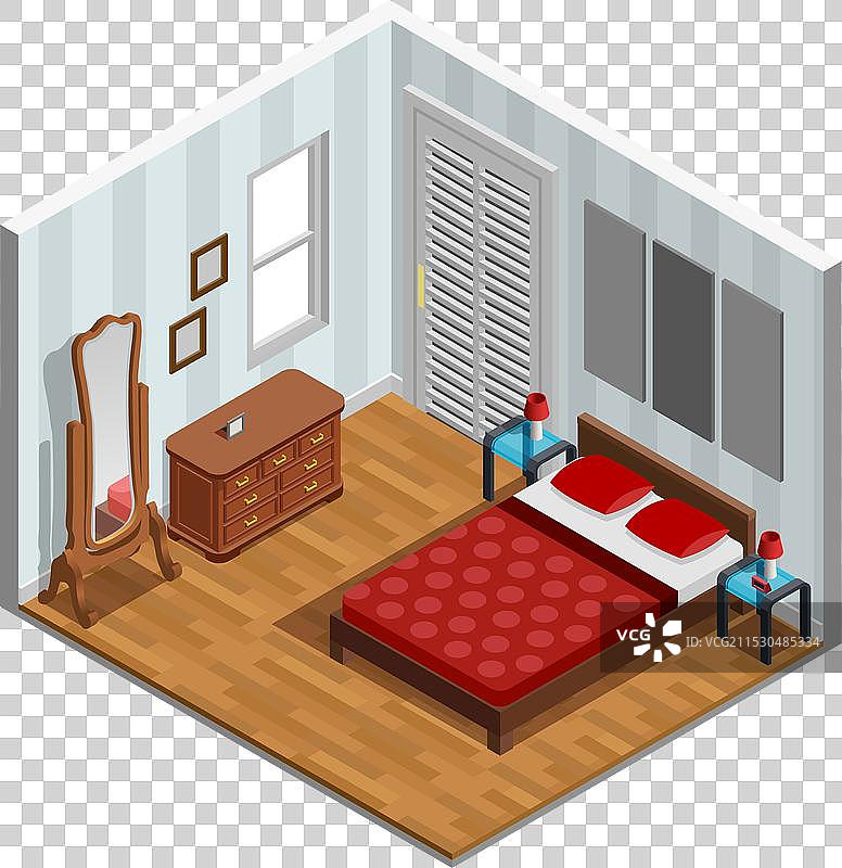 卧室等轴设计图片素材