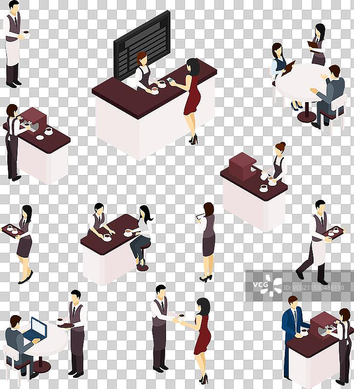 咖啡师人物组合图片素材