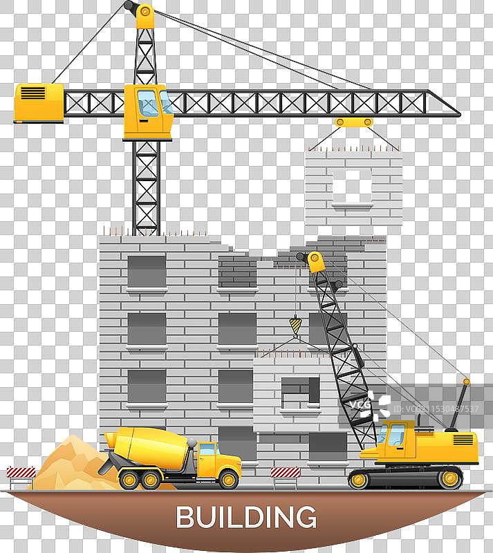 建筑施工机械平面图图片素材