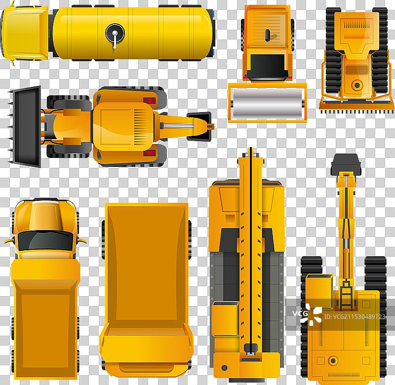 建筑机械的俯视图图片素材