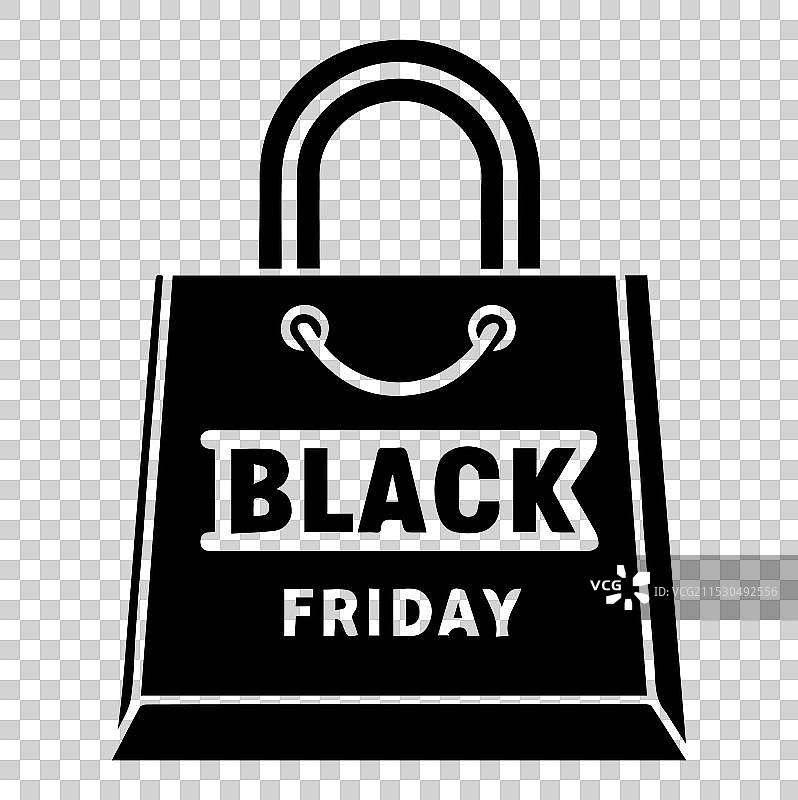 黑色星期五购物袋剪影图片素材