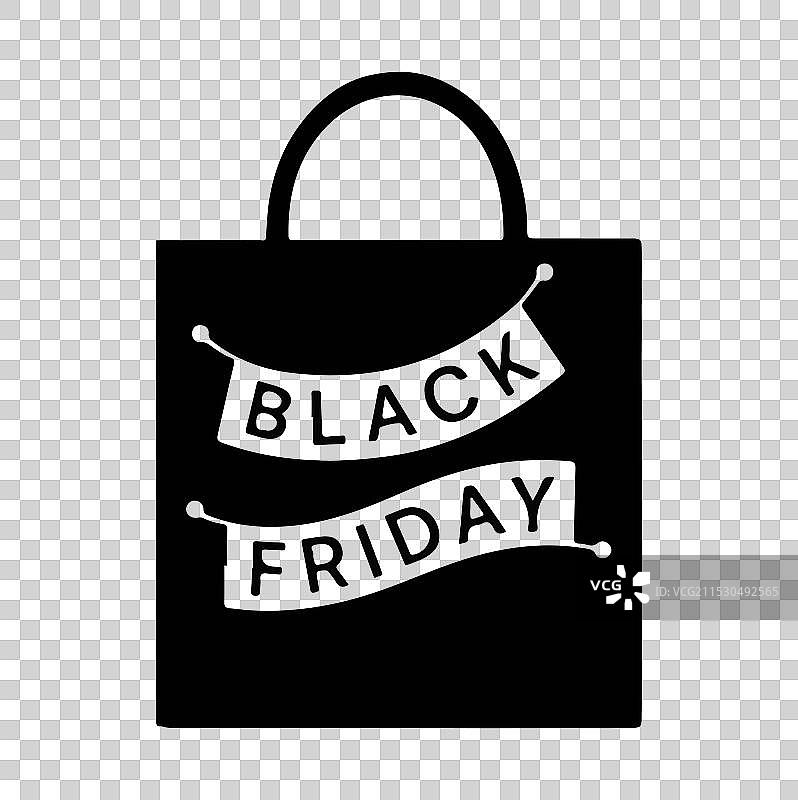黑色星期五购物袋轮廓图片素材