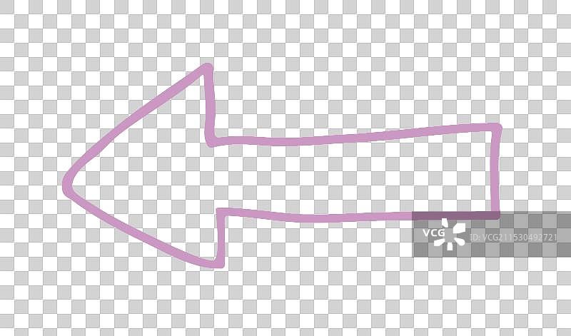 简单涂鸦风格的左指箭头图标图片素材