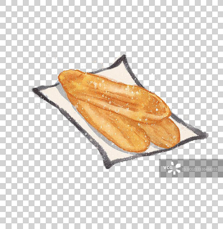 盘子里油条的特写镜头图片素材