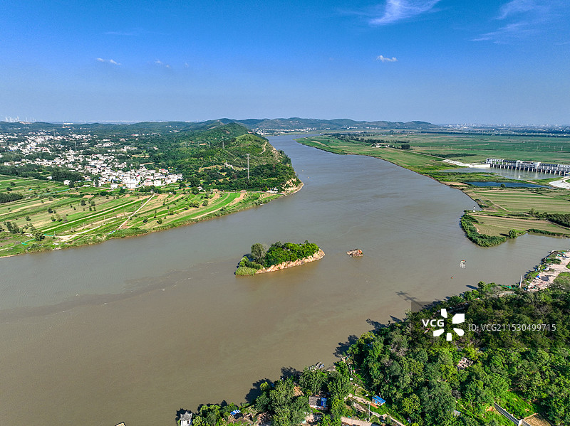 硖石晴岚+安徽省淮南市凤台县硖石山图片素材