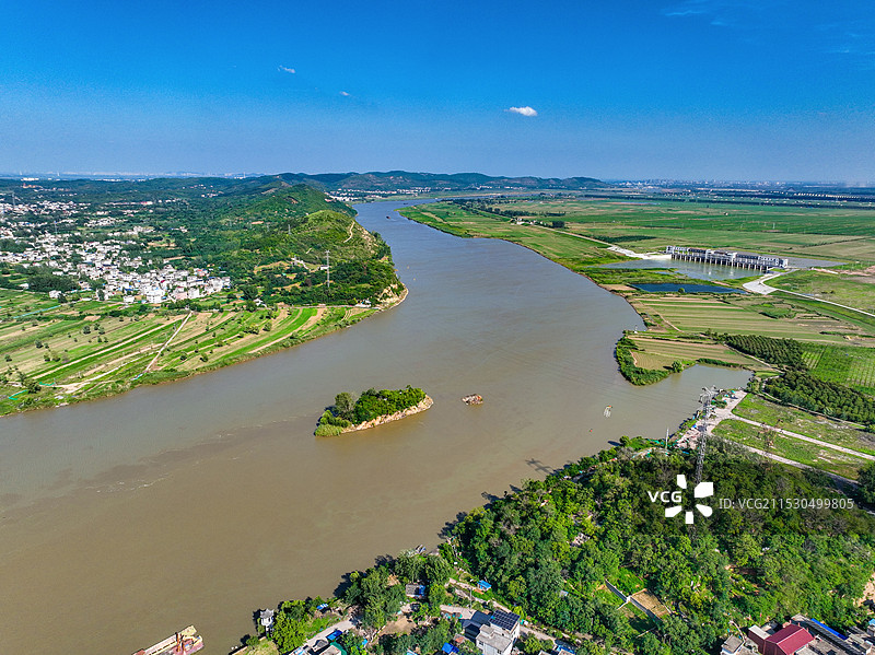 淮河三峡第一峡-硖石山+安徽省淮南市凤台县硖石山图片素材