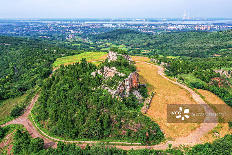 三叶虫化石发现地+安徽省淮南市八公山区八公山风景区图片素材