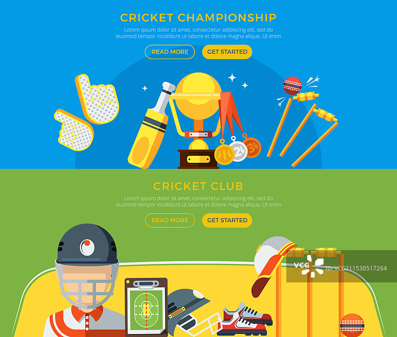 板球俱乐部和锦标赛横幅图片素材