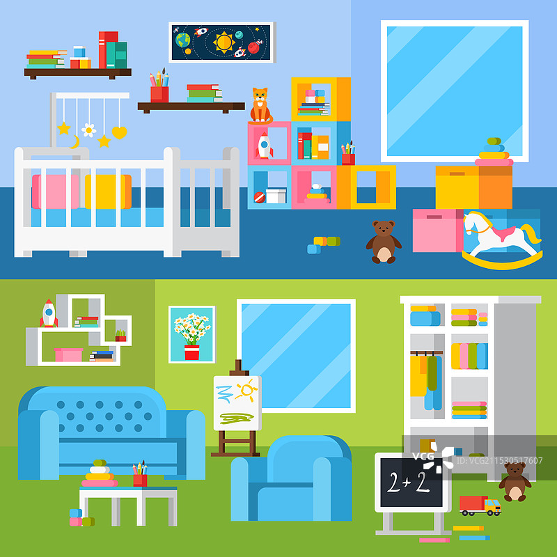 幼儿园房间卡通横幅图片素材