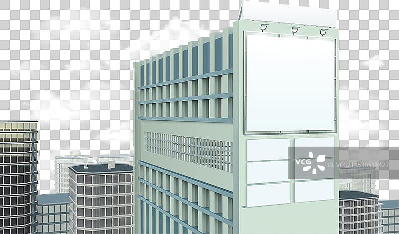 建筑城市景观中的广告牌构图图片素材