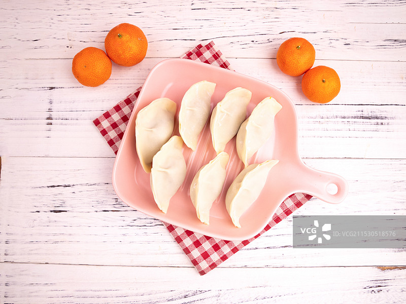 春节年夜饭饺子特写图片素材