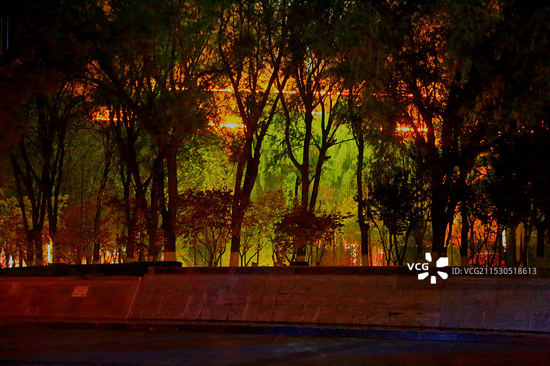 雄安新区雄县夜晚美景抓拍图片素材