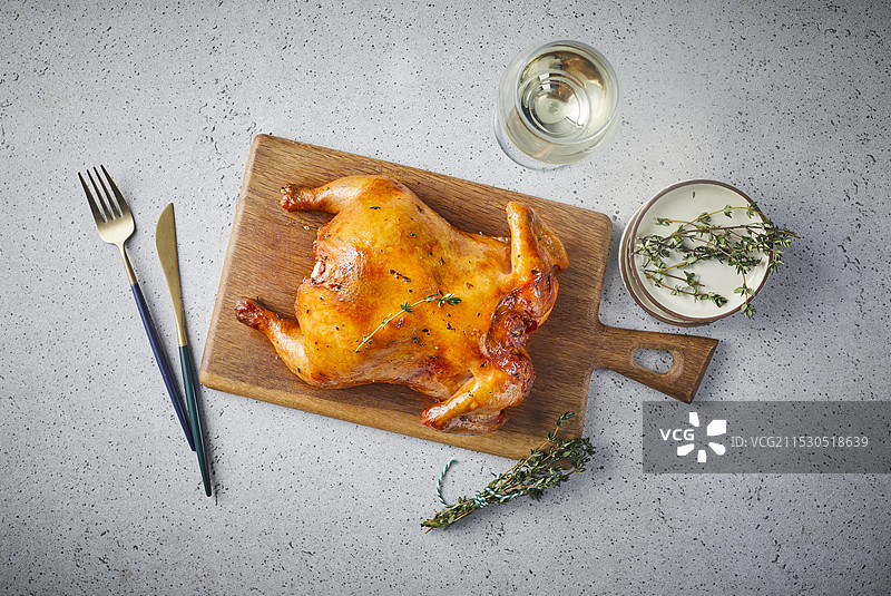 圣诞节烤鸡晚餐美食烹饪庆祝节日插图背景图片素材