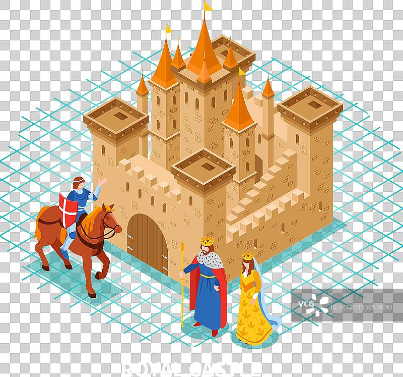 皇家城堡等距构图图片素材