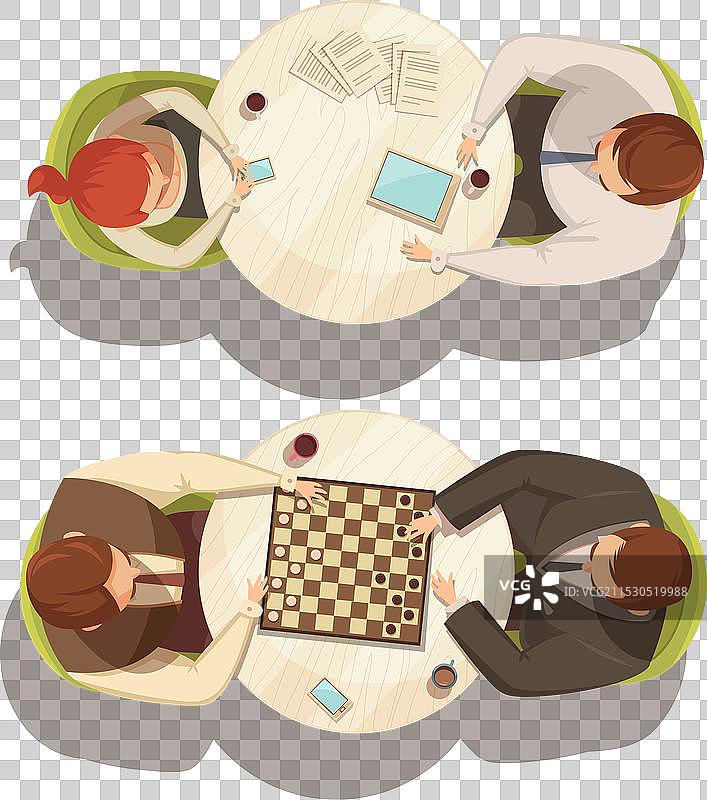 人们在圆桌旁喝咖啡图片素材