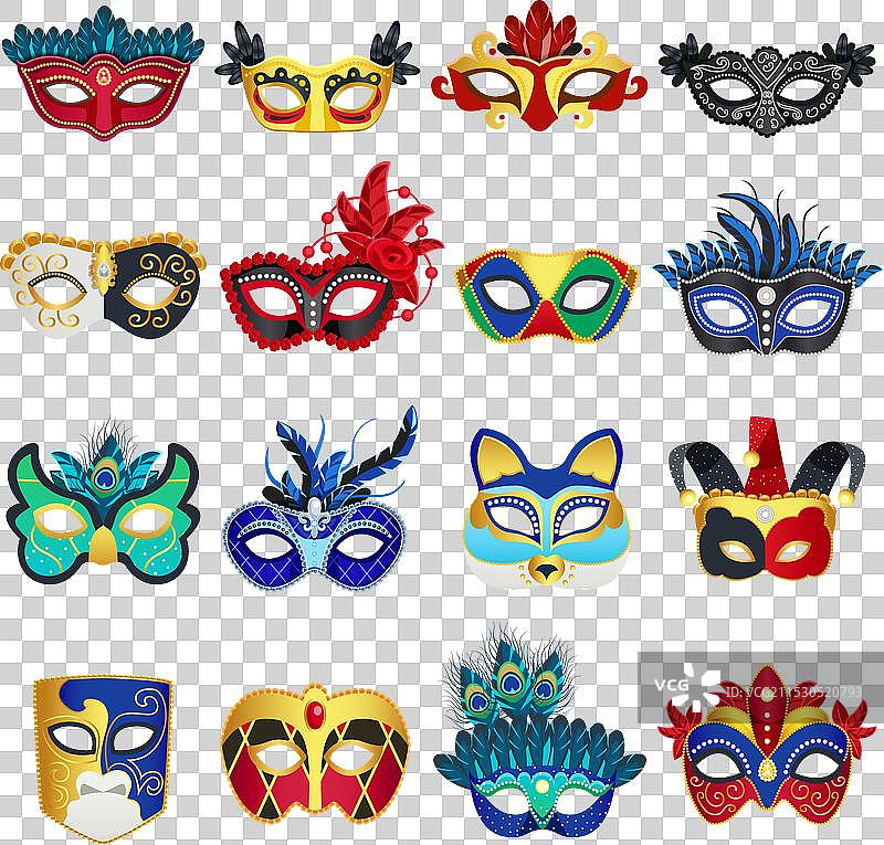 威尼斯狂欢节面具套装图片素材