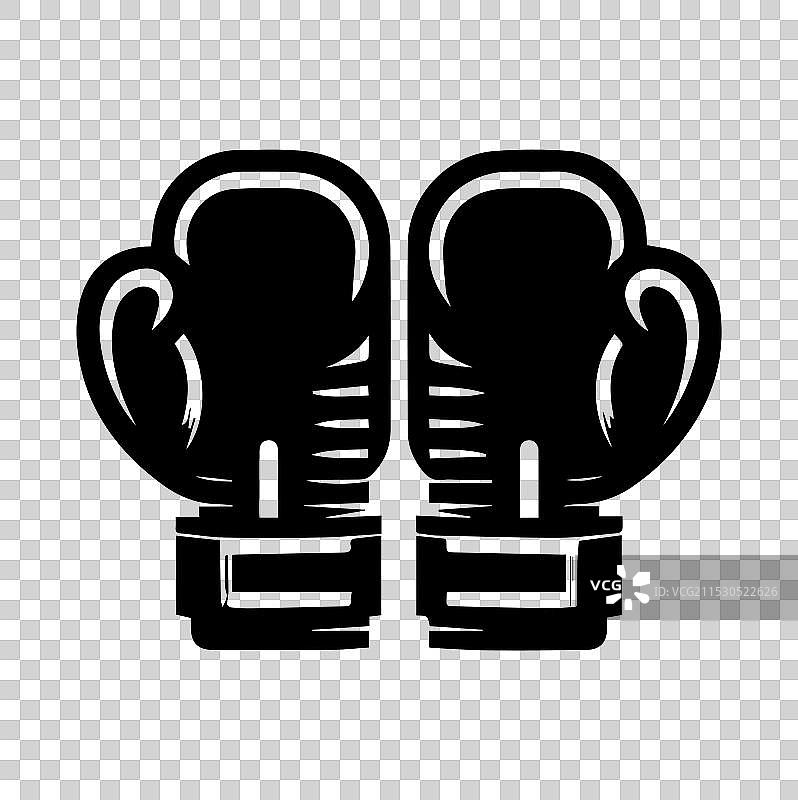 拳击手套剪影白色背景图片素材