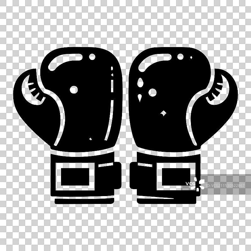 拳击手套剪影白色背景图片素材