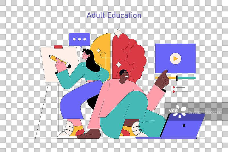 成人教育平面图图片素材