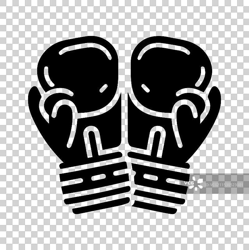 拳击手套轮廓在白色背景上图片素材