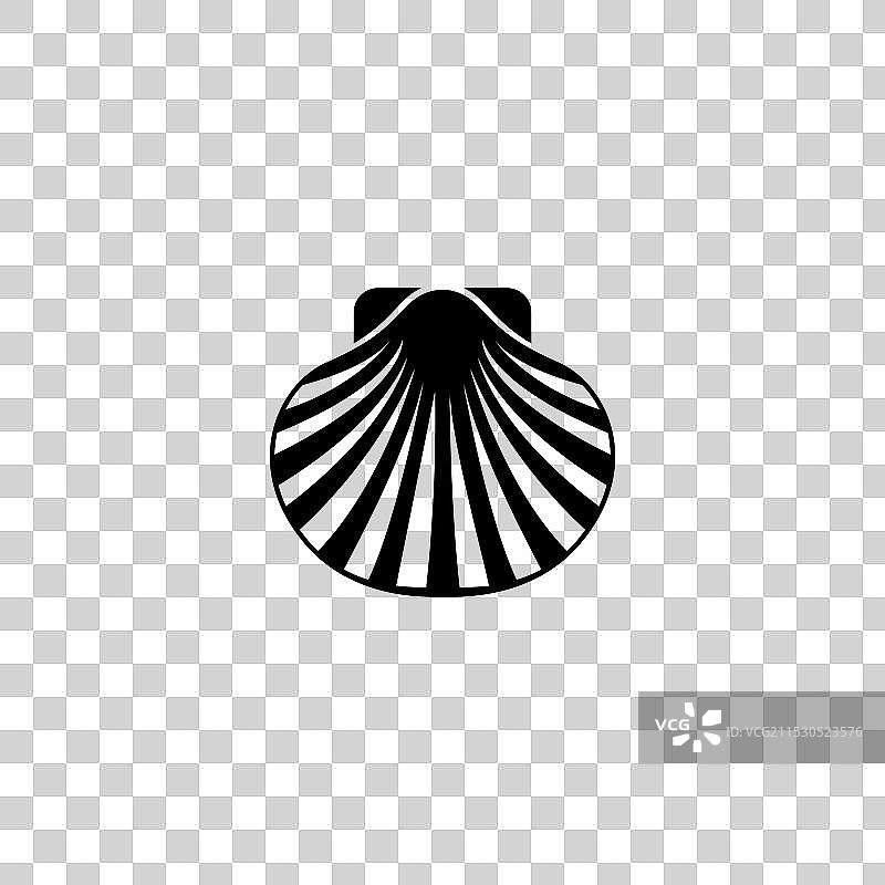 优雅的黑白扇贝壳图标图片素材