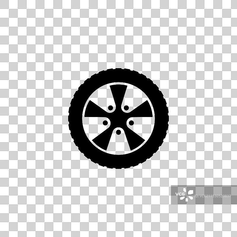 黑色图标，展示五辐车轮设计图片素材