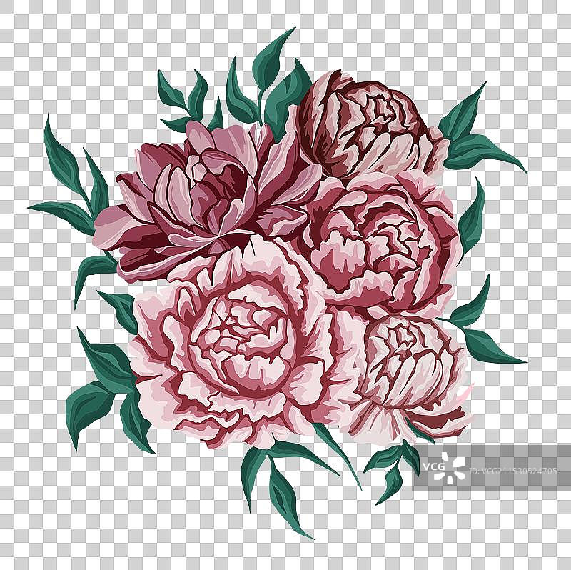 丰盛的牡丹花束图片素材