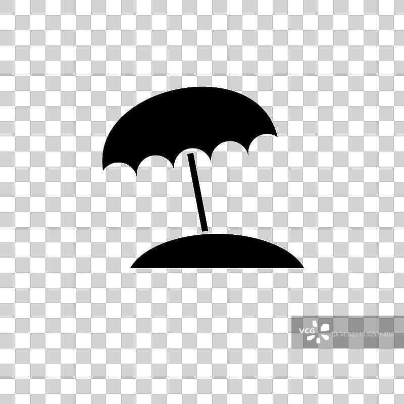 海滩伞 UV 保护 实心平面图标图片素材