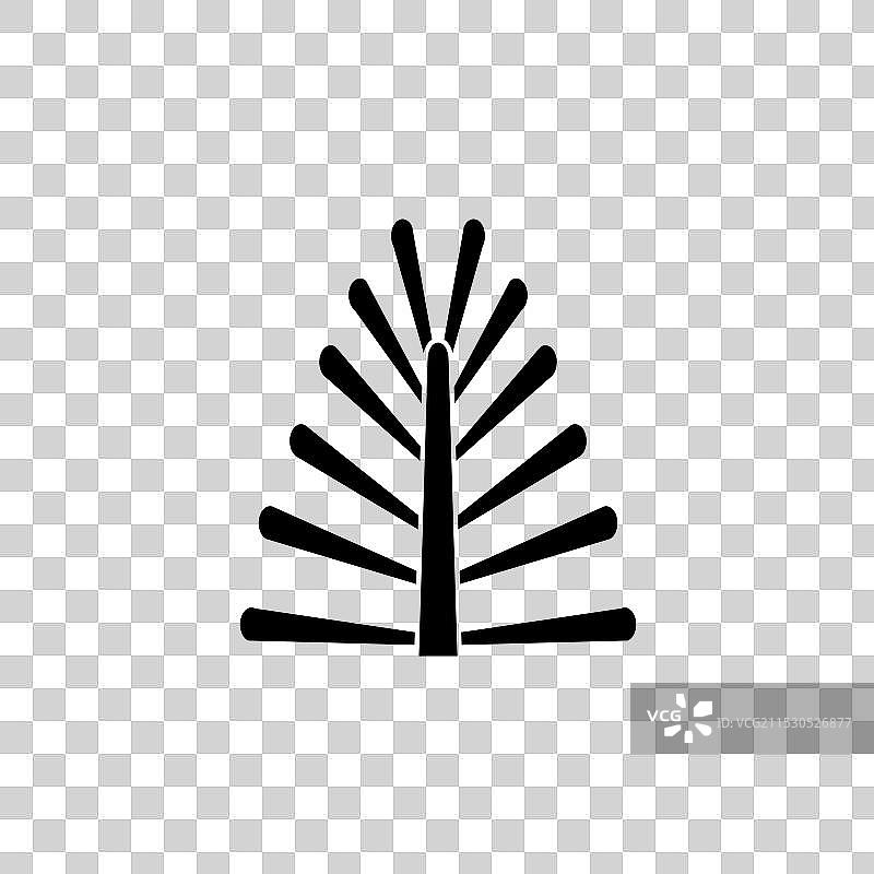 热带植物蕨类叶子分支实心平面图标图片素材