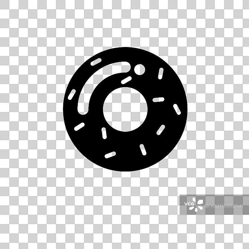 光滑的蛋糕甜甜圈固体平面图标，独立于背景图片素材