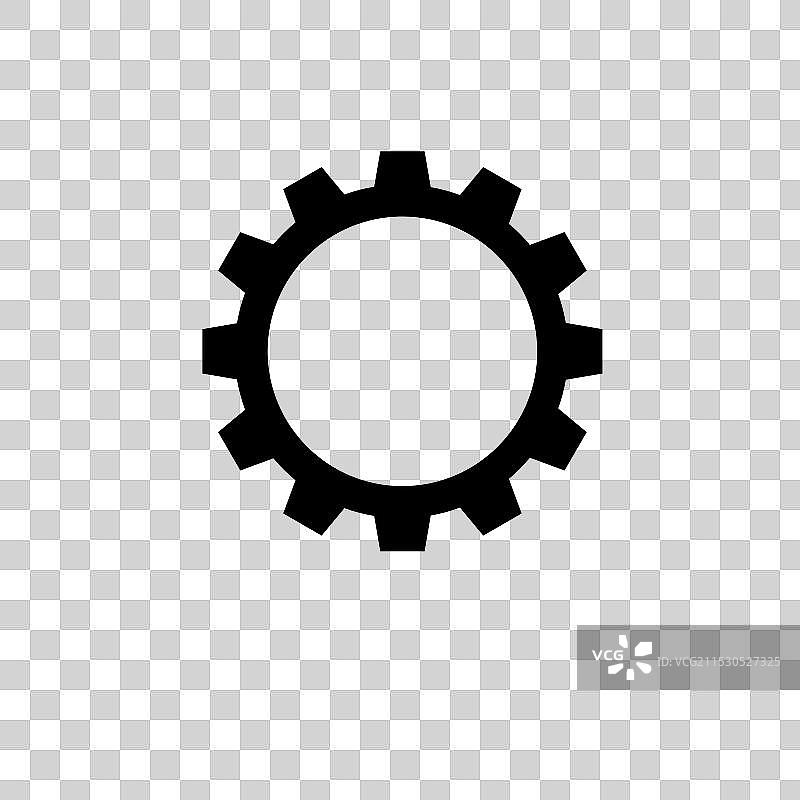 齿轮机制齿条轮固体扁平图标孤立图片素材