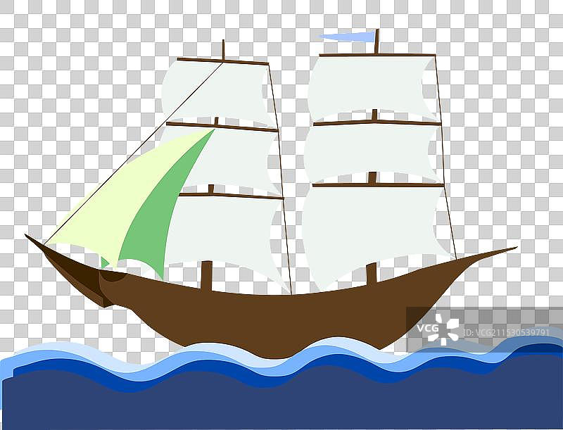 宁静的航行在平静的水面上图片素材