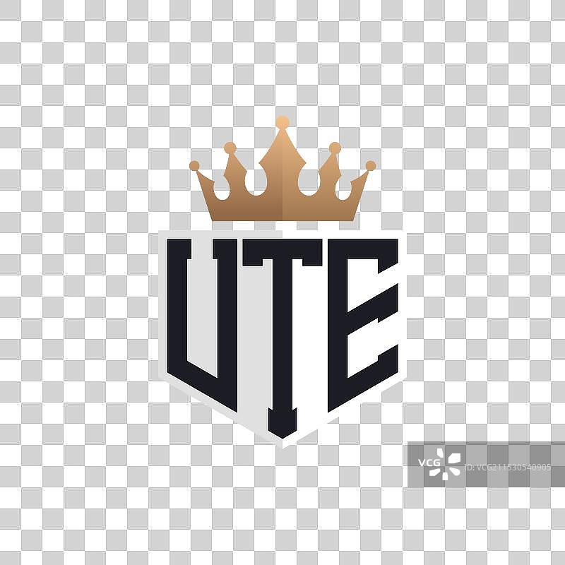 奢华的多功能车标志，带有皇冠和优雅的首字母图片素材