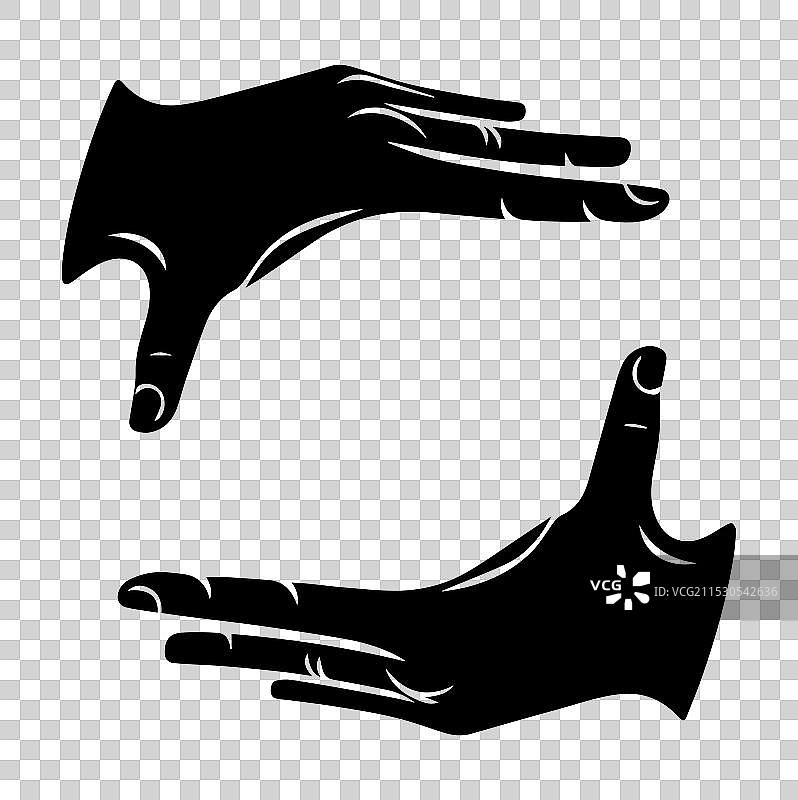 手掌勾勒的轮廓，白色背景图片素材