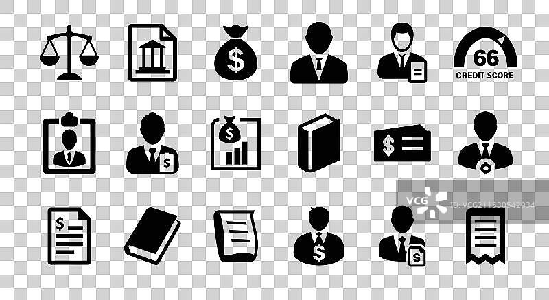 金融元素图标集，各种金融图标图片素材