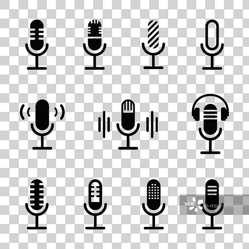 麦克风图标集合图片素材