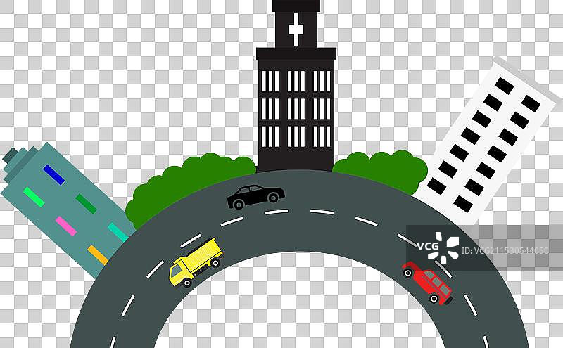 城市街道背景 360度城市景观图片素材