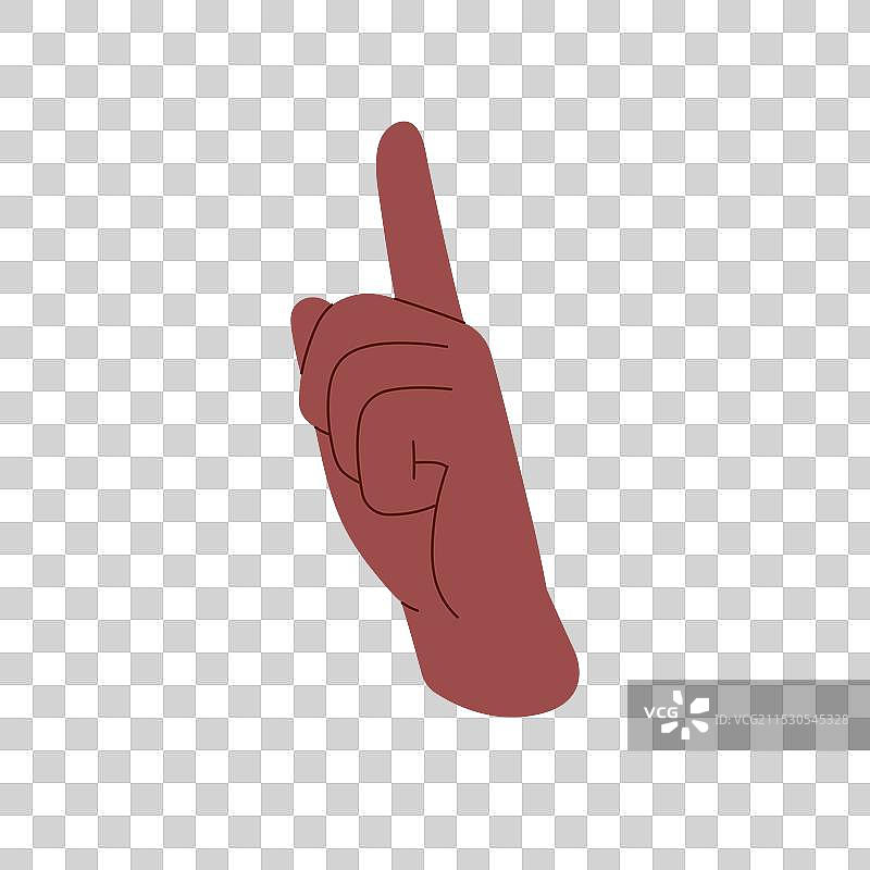 手势：举起的食指指向上方图片素材