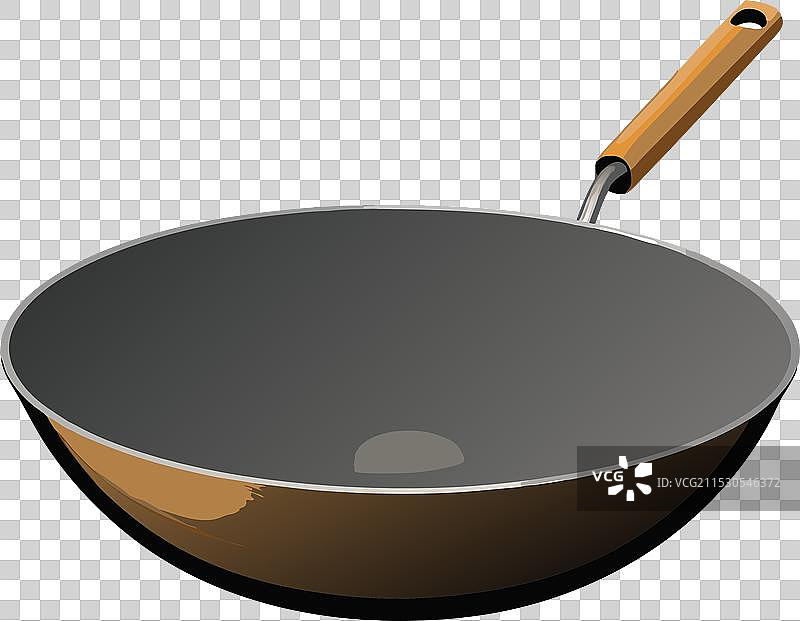 大炒锅放在白色背景上图片素材