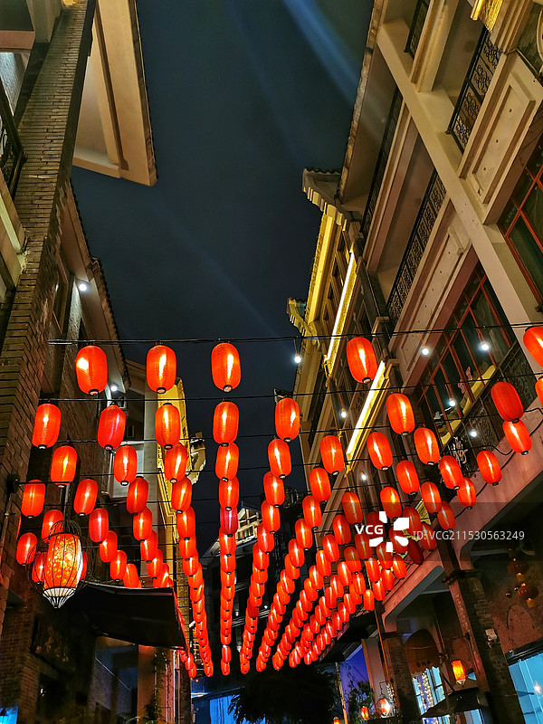 柳州窑埠古镇的红灯笼图片素材