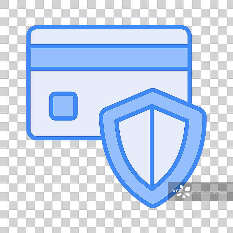 信用卡金融安全与在线保护盾图片素材