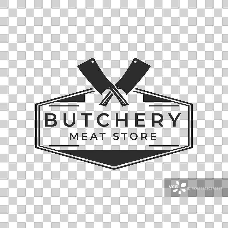 复古的肉店标志设计徽章图片素材