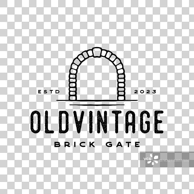 复古手绘的基石运河水道砖石图片素材