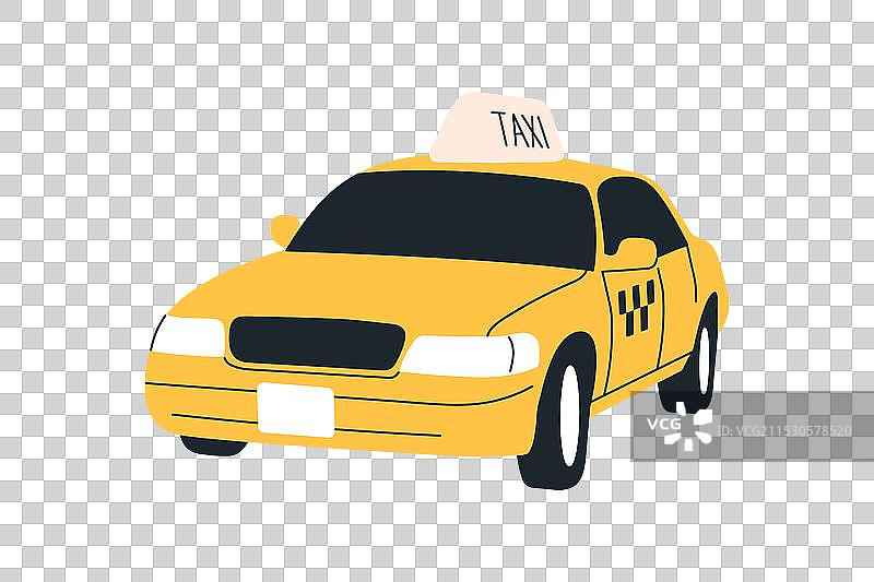 黄色出租车乘客汽车图片素材