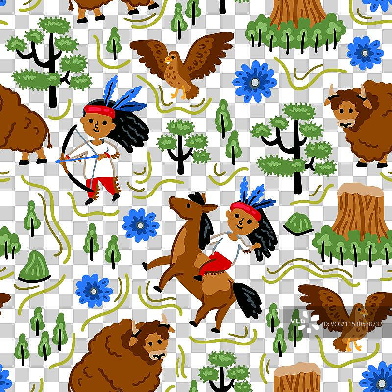 明亮的儿童无缝图案图片素材