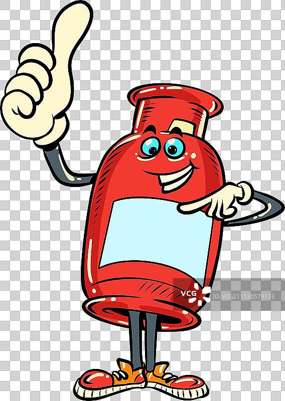 一个人性化的番茄酱瓶展示了自我和品位图片素材