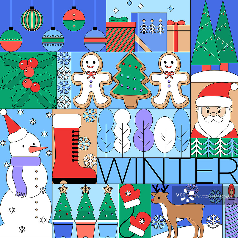 插图，形状，矢量，冬季图片素材