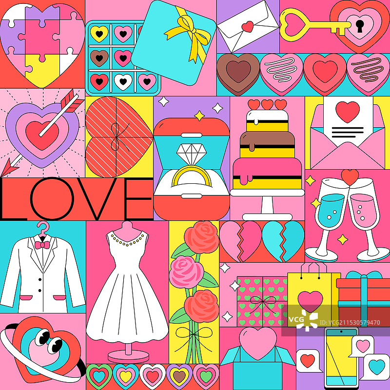 插图，形状，矢量，爱，心形图片素材